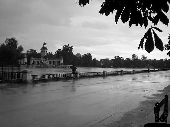 Madrid Retiro Park in Rain
